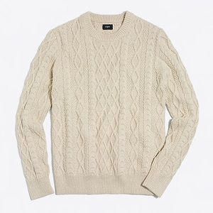 J Crew Fishermen Cable Knit Crew Neck Sweater